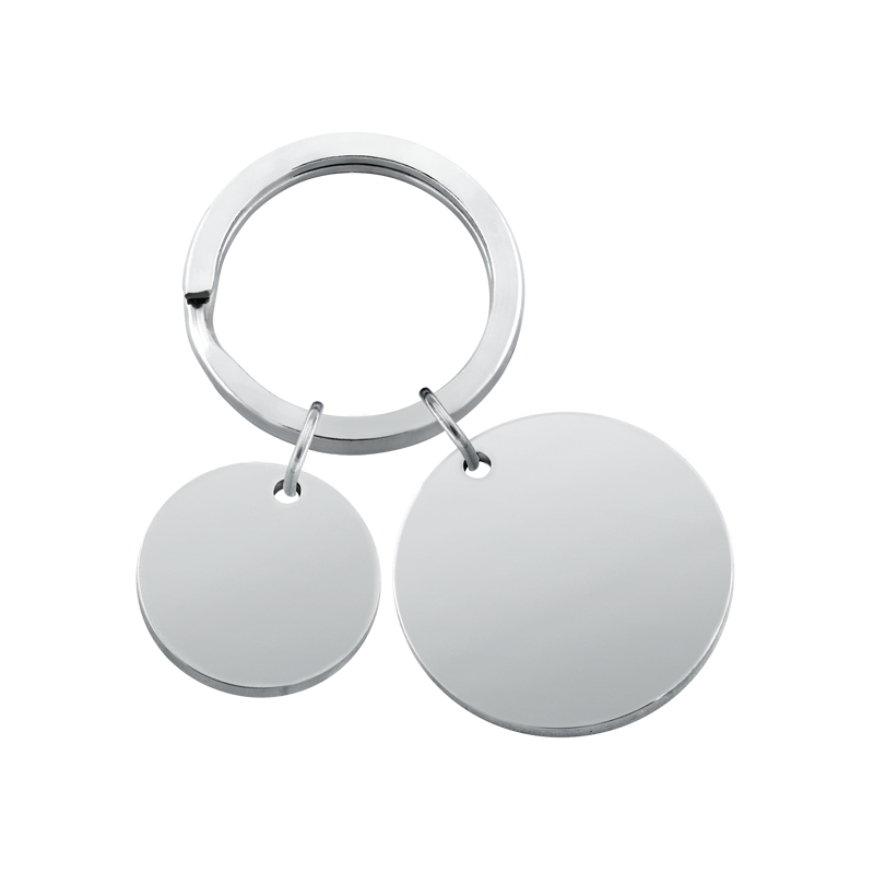 Porte-clés commémoratif rond double patte de chien personnalisé – Nom & empreinte de patte gravés