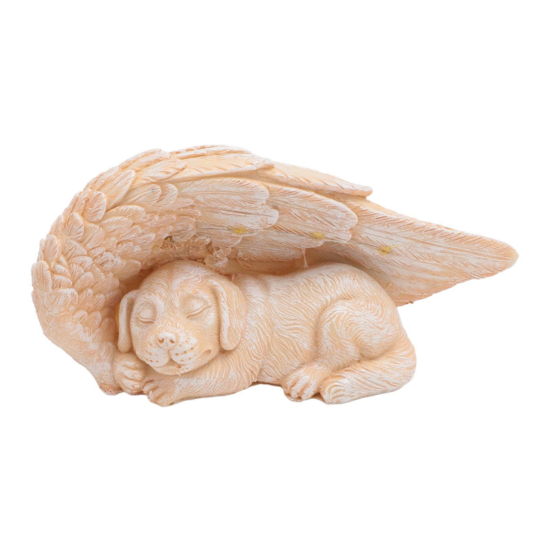 Angel Dog Memorial Stone with Solar LED Light – Weatherproof Resin Grave Marker for Dogs, Thoughtful Garden Tribute & Memorial G