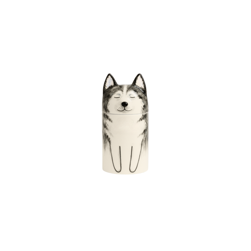 Personalised Handmade Ceramic Dog Urn by Breed – Custom Memorial Urn with Painted Portrait &  Closed Eyes Design