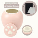 Urne funéraire pour chien personnalisée en céramique – Urne pour cendres avec nom, dates & illustration chien minimaliste