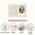 Paw Print Clay & Photo Frame Kit – Wooden Dog Memorial Picture Frame for Indoor Display