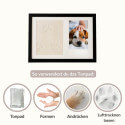 Kit cadre photo chien avec argile pour empreinte de patte – Cadre photo souvenir d'intérieur en bois pour chien