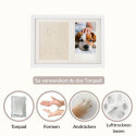 Kit cadre photo chien avec argile pour empreinte de patte – Cadre photo souvenir d'intérieur en bois pour chien