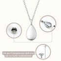 Personalised Dog Memorial Teardrop Urn Necklace – Engraved Pet Picture-to-drawing Ashes Keepsake