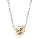 Collier urne funéraire pour cendres de chien cœur personnalisé avec chaîne – Bijou commémoratif avec dessin d’après photo gravé