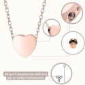 Personalised Dog Memorial Heart Urn Necklace with Slide-Through Chain – Engraved Pet Picture-to-drawing Ashes Keepsake