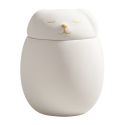 Urne funéraire pour chien personnalisée en céramique avec couvercle chien endormi – Urne pour cendres avec photo, nom & dates