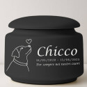 Personalised Ceramic Dog Urn – Pet Cremation Urn for Ashes with Name, Dates, Minimalist Dog Illustration & Tribute
