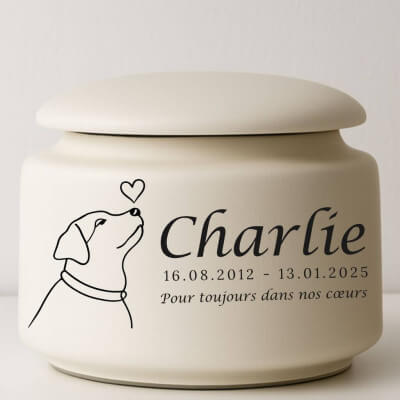 Urne funéraire pour chien personnalisée en...