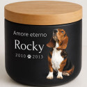 Personalised Ceramic Dog Urn with Photo – Pet Cremation Urn for Ashes with Name, Dates & Tribute