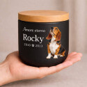 Personalised Ceramic Dog Urn with Photo – Pet Cremation Urn for Ashes with Name, Dates & Tribute
