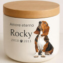 Personalised Ceramic Dog Urn with Photo – Pet Cremation Urn for Ashes with Name, Dates & Tribute