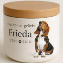 Urne funéraire pour chien personnalisée en céramique avec photo – Urne funéraire pour animal avec nom, dates & message