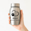Personalised Dog Urn with Engraved Name, Dates & Special Tribute on the Lid  – Pet Memorial Stainless Steel Urn