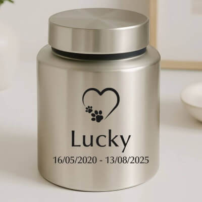 Personalised Dog Urn – Engraved Stainless Steel...