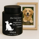 Personalised Dog Urn with Angel Pup Design – Engraved Stainless Steel Memorial Urn  with Name, Dates & Special Tribute