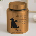 Personalised Dog Urn with Angel Pup Design – Engraved Stainless Steel Memorial Urn  with Name, Dates & Special Tribute
