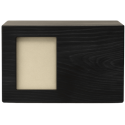 Urne funéraire pour chien en bois noir personnalisée​ avec photo – Coffret souvenir unique avec nom, dates & message