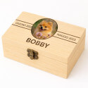 Personalised Light Wood Dog Urn with Photo – Custom Memorial Box with Name & Dates