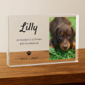 Personalised Dog Memorial Gift – Landscape Pet Memorial Acrylic Plaque with Photo, Name & Dates