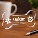 Plaque commémorative chien personnalisée – Os souvenir en acrylique pour animal avec nom, dates & message gravés