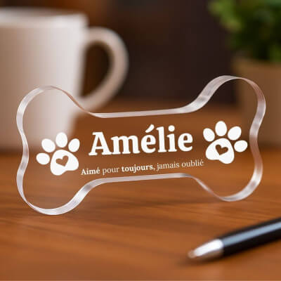 Plaque commémorative chien personnalisée – Os...