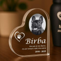 Personalised Dog Memorial Photo Gift –  Heart-Shaped Pet Memorial Acrylic Plaque with Engraved Name, Dates & Tribute