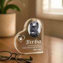 Personalised Dog Memorial Photo Gift –  Heart-Shaped Pet Memorial Acrylic Plaque with Engraved Name, Dates & Tribute