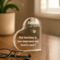 Personalised Dog Memorial Gift –  Heart-Shaped Pet Memorial Acrylic Plaque with Engraved Name, Dates & Tribute