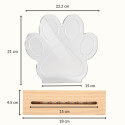 Cadre commémoratif chien 4 photos lumineux personnalisé – Plaque en acrylique patte de chien éclairage LED avec nom & dates gravés
