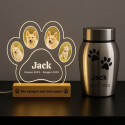 Personalised Dog Memorial Light with Four Photos – Paw-shaped LED Pet Tribute Lamp with Engraved Name & Dates on Acrylic Plaque