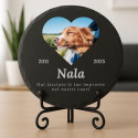 Personalised Round Slate Dog Memorial Plaque – Pet Memorial Gift with Photo, Engraved Name, Dates & Tribute