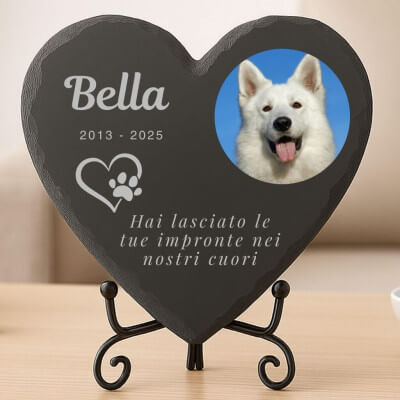 Personalised Heart Slate Dog Memorial Plaque –...