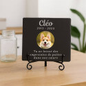 Pierre commémorative chien carrée personnalisée – Plaque souvenir en ardoise chien avec photo, nom gravé, dates & message