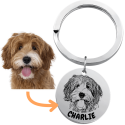 1Round Pet Portrait Keyring