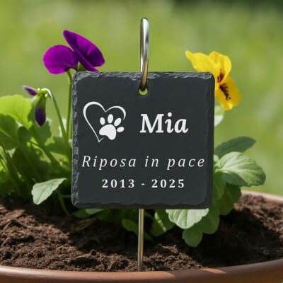Personalised Square Dog Grave Marker with Metal...