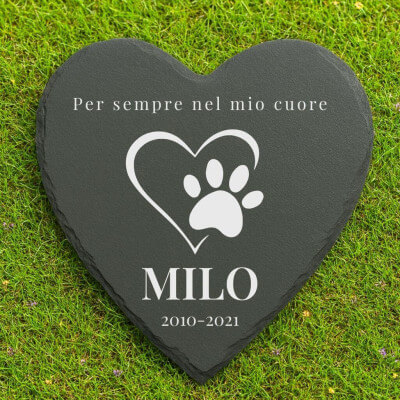 Personalised Heart Dog Grave Marker – Slate Pet...