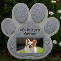 Plaque commémorative patte pour chien avec photo – Pierre souvenir en résine résistante aux intempéries pour jardin