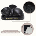 Black Sleeping Angel Dog Memorial Urn – Outdoor Resin Grave Marker & Pet Ashes Holder for Garden Display