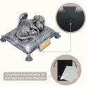 Urne chien ange endormi avec nom & dates – Monument d'extérieur statue et urne funéraire en résine pour cendres d'animal