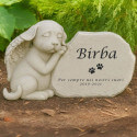 Personalised Dog Angel Memorial Headstone with Name & Tribute – Weatherproof Resin Grave Marker for Garden Display