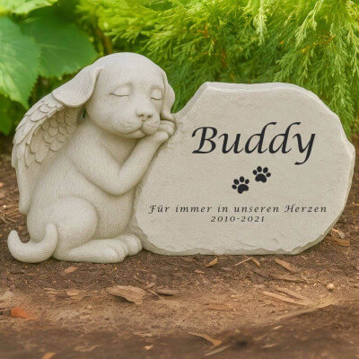 Pierre commémorative ange pour chien...